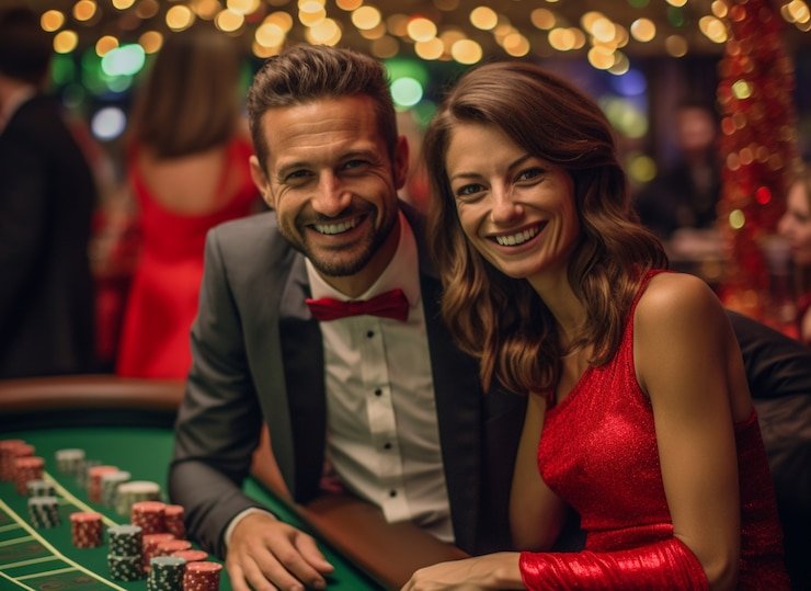 Tampilan studio live American Roulette bajak scatter dengan roda dan meja taruhan